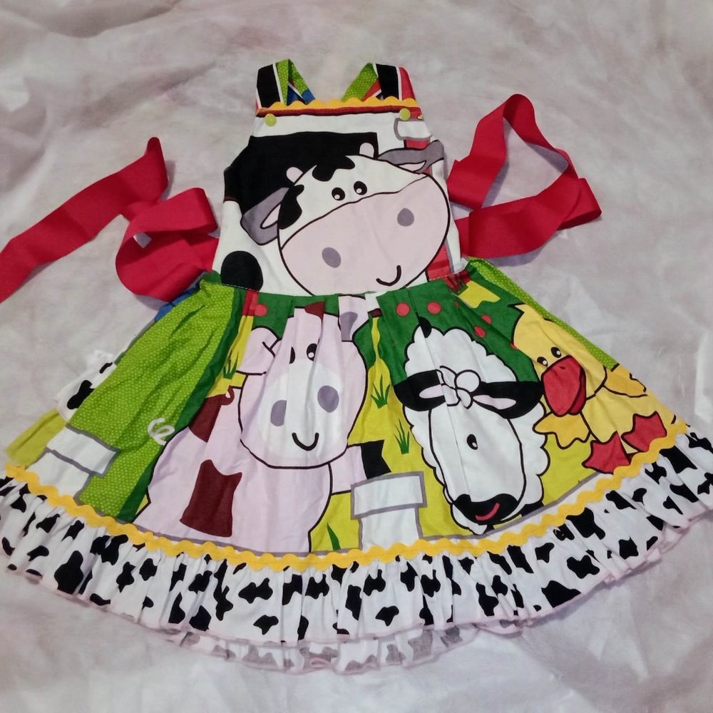 Size 4 CUSTOM Luna Pink Farm Dress EEUC